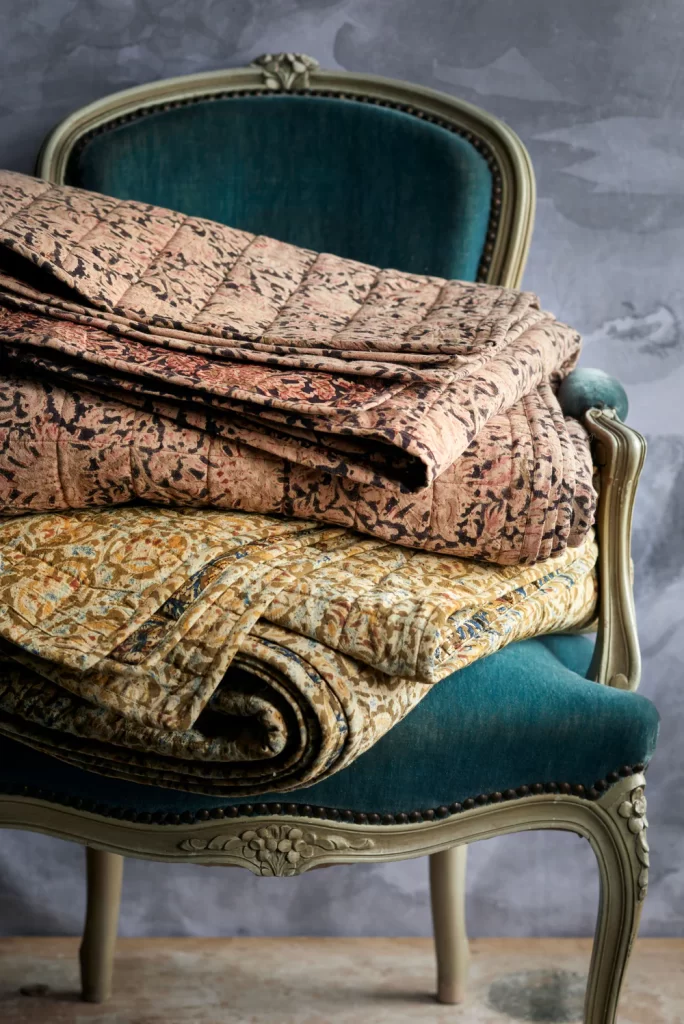 Dark Academia Bedroom Textiles - damask and toile bedding